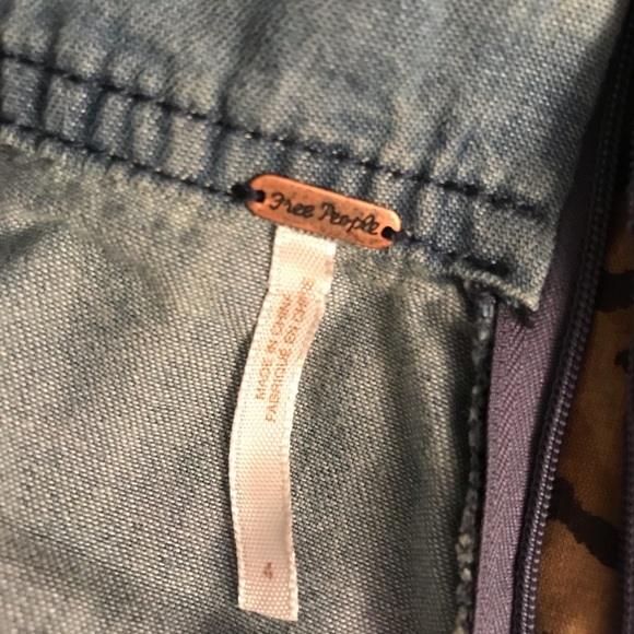 Free People size 4 super wide leg pants jeans with high slit side zipper - Picture 14 of 16